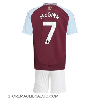 Aston Villa John McGinn #7 Maglia Gara Casa Repliche 2024-25 Bambino